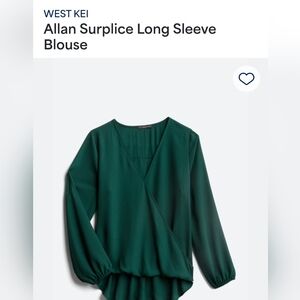 EUC West Kei Emerald Surplice Blouse Medium